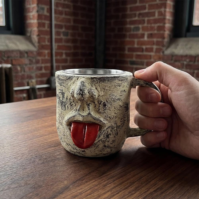 3D Tongue Face Insulated Coffee Mug
