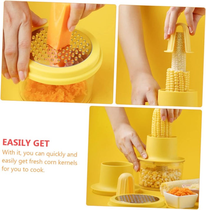 2-in-1 Corn Stripper & Vegetable Grater With Catch Bowl