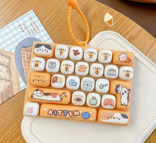 Mini Keyboard Fidget Toy Keychain Bag Charm