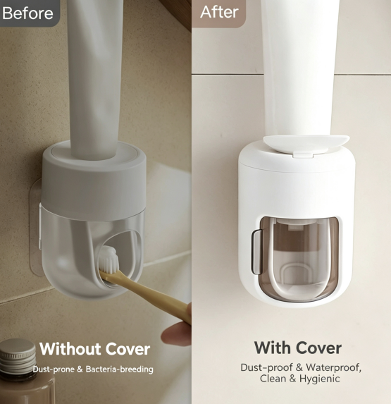 Wall Mount Dustproof Automatic Toothpaste Squeezer Dispenser