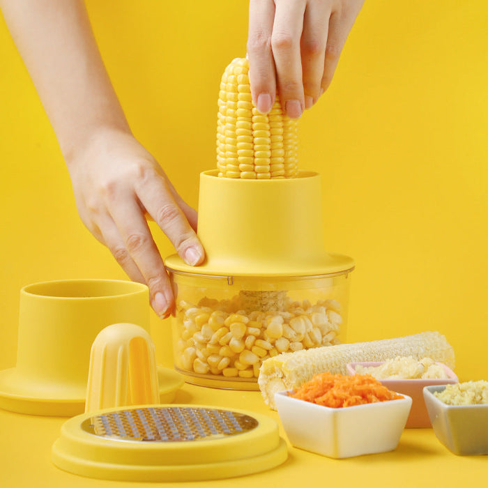 2-in-1 Corn Stripper & Vegetable Grater With Catch Bowl