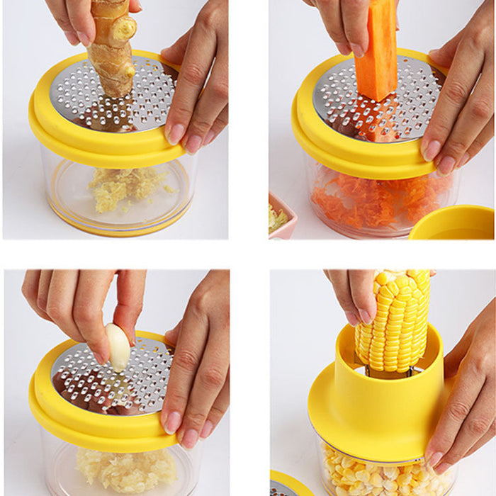 2-in-1 Corn Stripper & Vegetable Grater With Catch Bowl