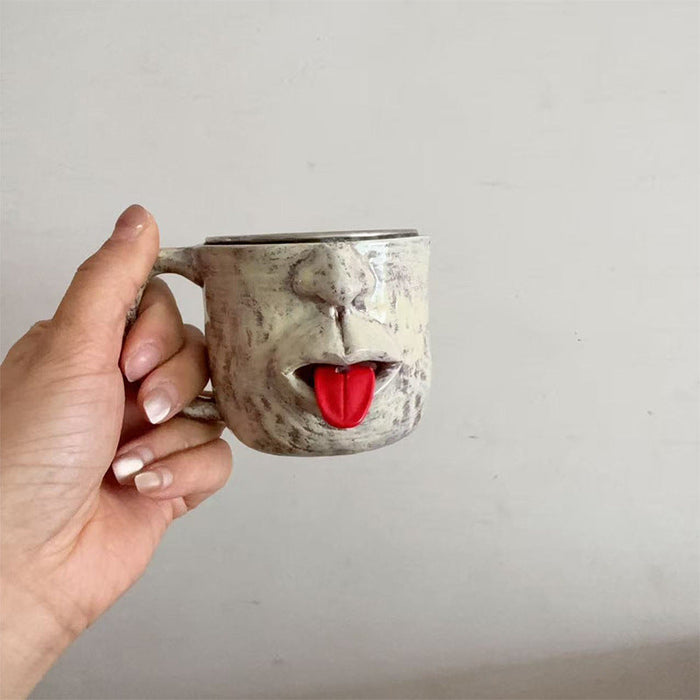 3D Tongue Face Insulated Coffee Mug