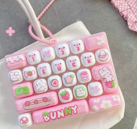 Mini Keyboard Fidget Toy Keychain Bag Charm